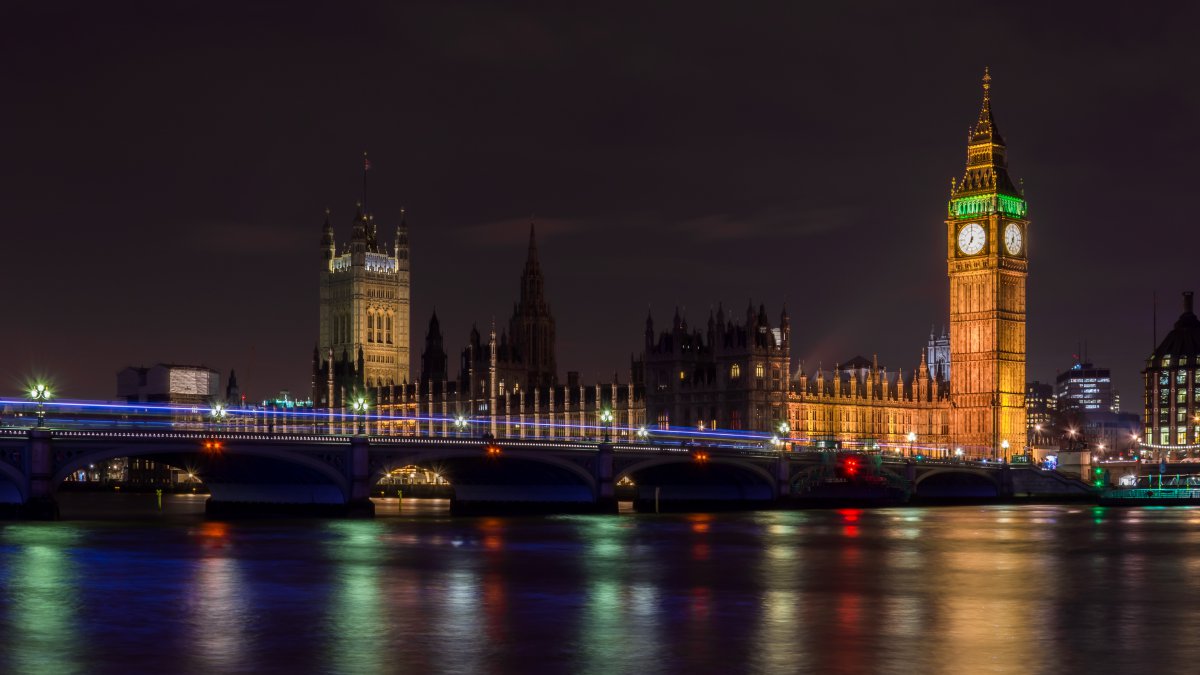 伦敦夜间 大本钟和议会大厦 伦敦风景4k图片,4k高清风景图片,娟娟壁纸