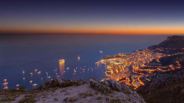 摩纳哥 日落暮光之城 4k风景图片