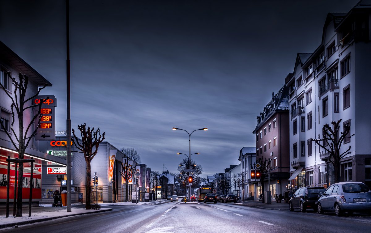 冬天街道夜景图片图片