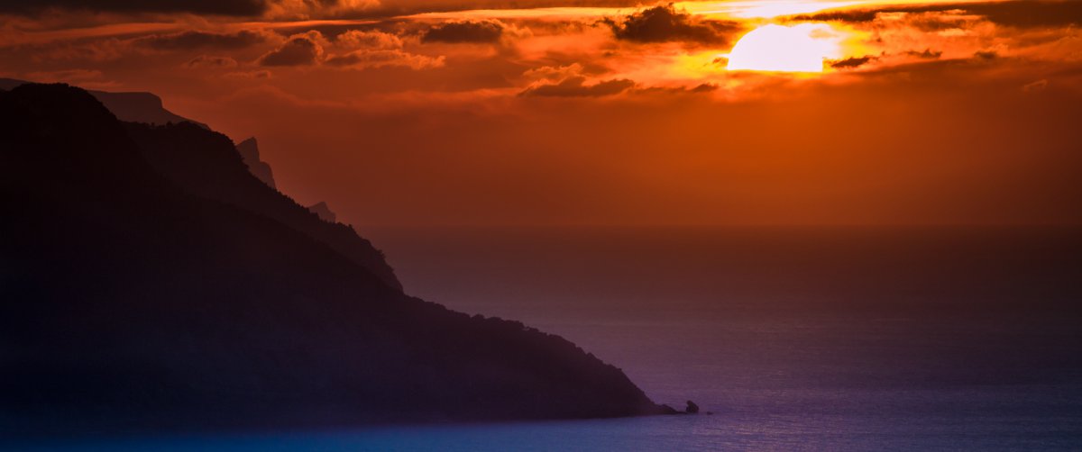马洛卡海滩美丽日落风景图片