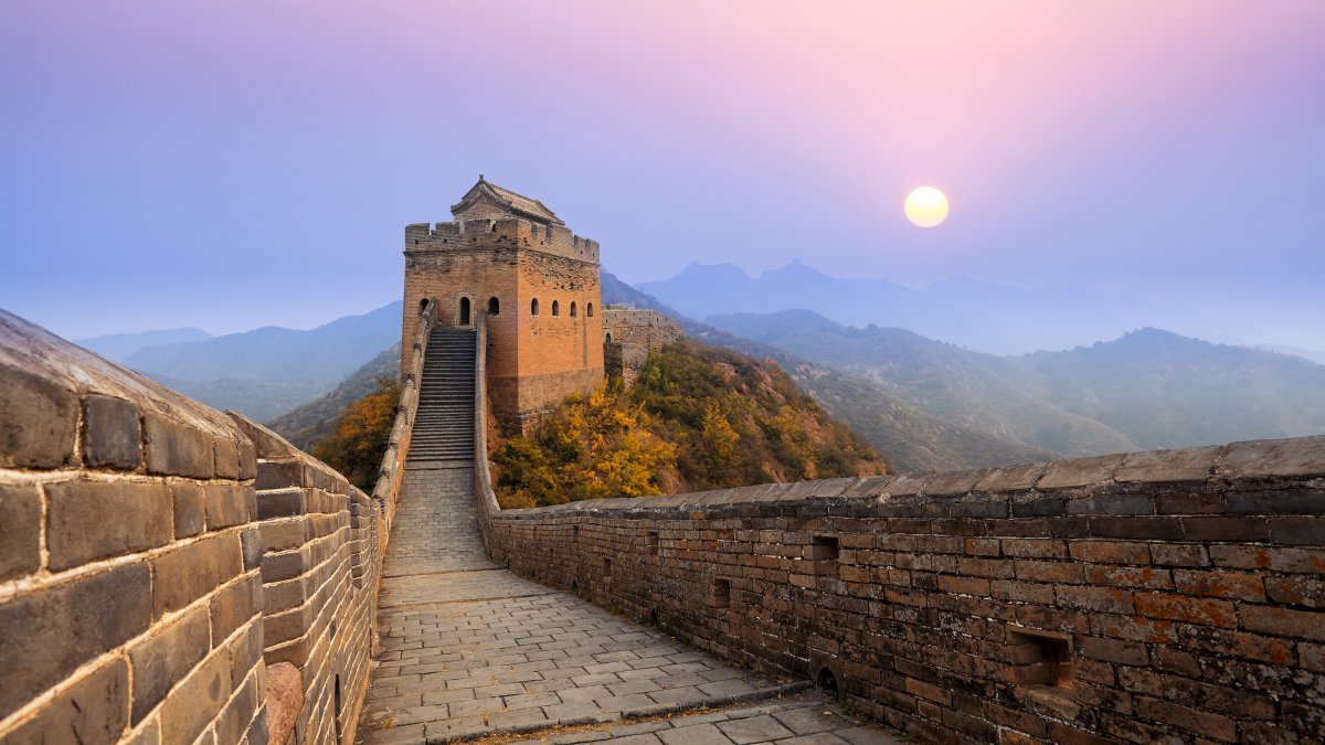 长城日出风景4k图片