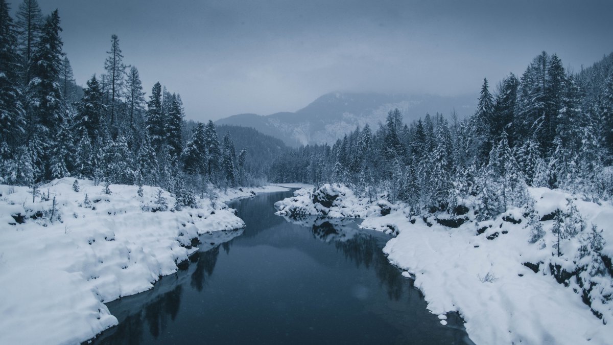 河霧雪,自然,晚上,風景圖片