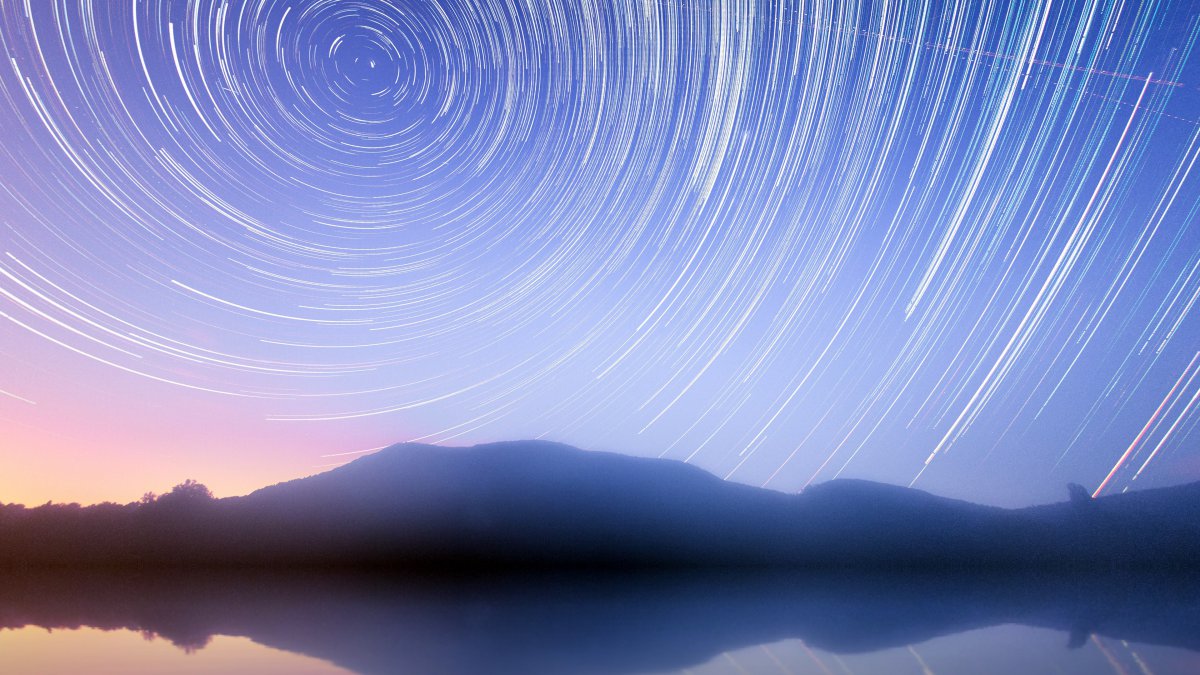 湖,反射,星星,长时间曝光图片,4k高清风景图片,娟娟壁纸