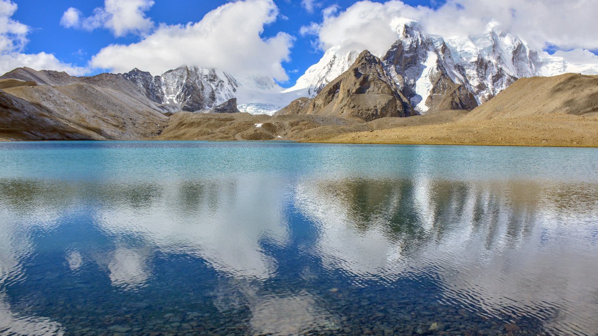 高山,冰雪,清澈的湖水,風景圖片,4k高清風景圖片,娟娟壁紙