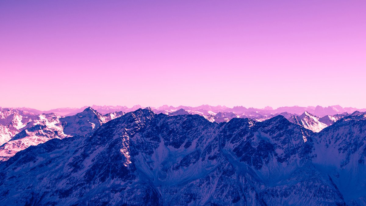 粉红色天空和山脉图片,4k高清风景图片,娟娟壁纸