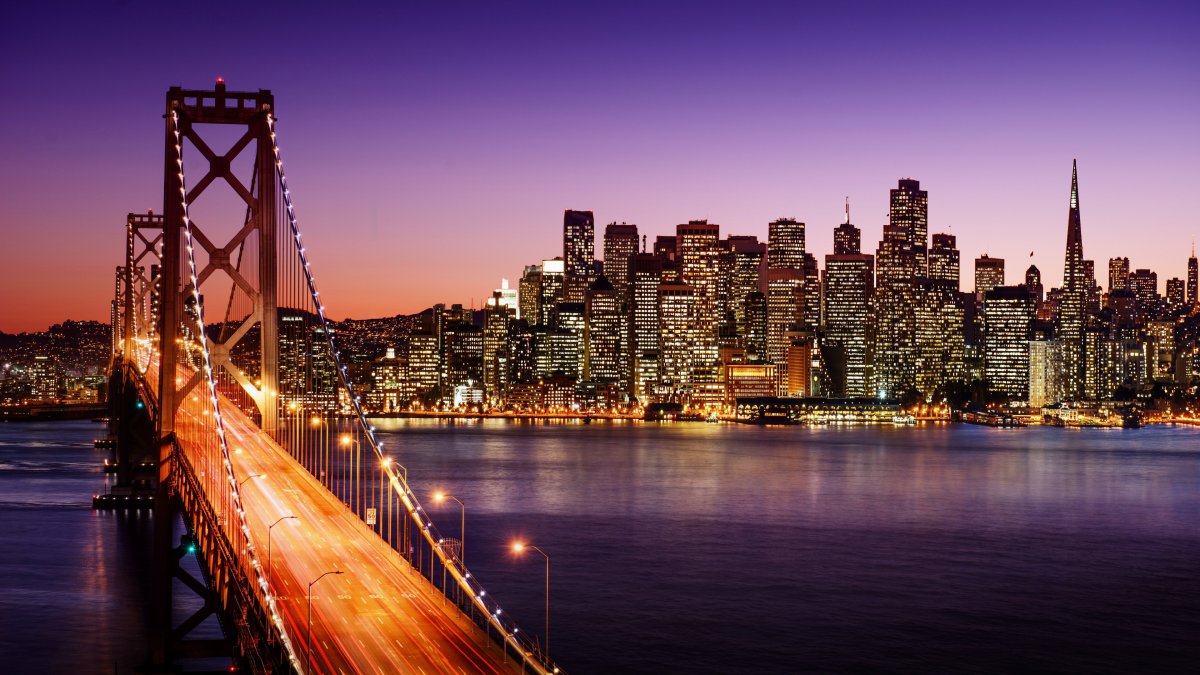 美国,金门大桥,夜景,景观图片,4k高清风景图片,娟娟壁纸