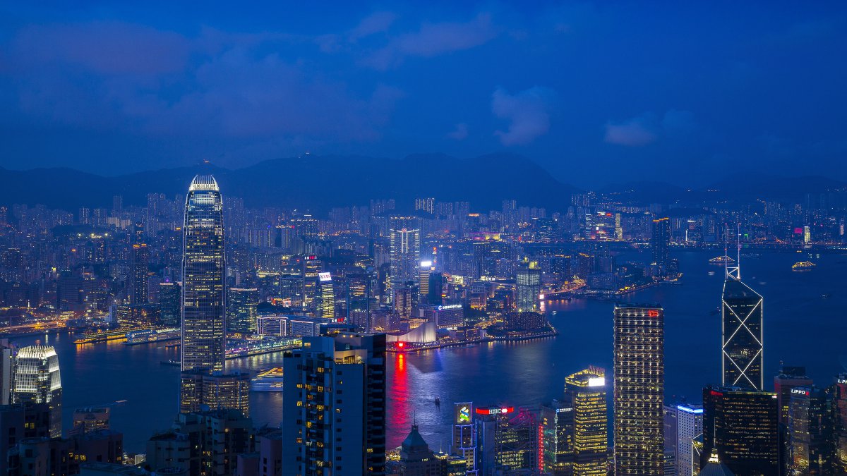 香港维多利亚港夜高清摄影图片