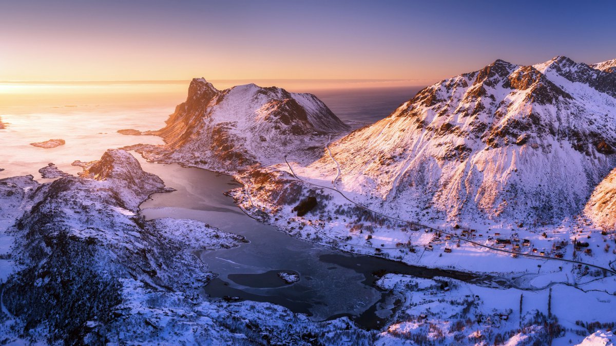 挪威罗弗敦群岛日落2021风景4k摄影图片
