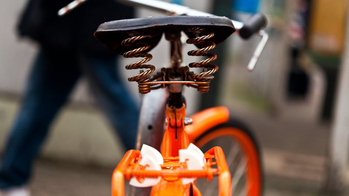 橙色自行车摄影特写镜头图片