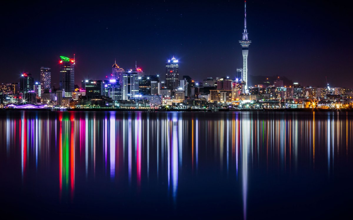 新西兰奥克兰城市夜景图片