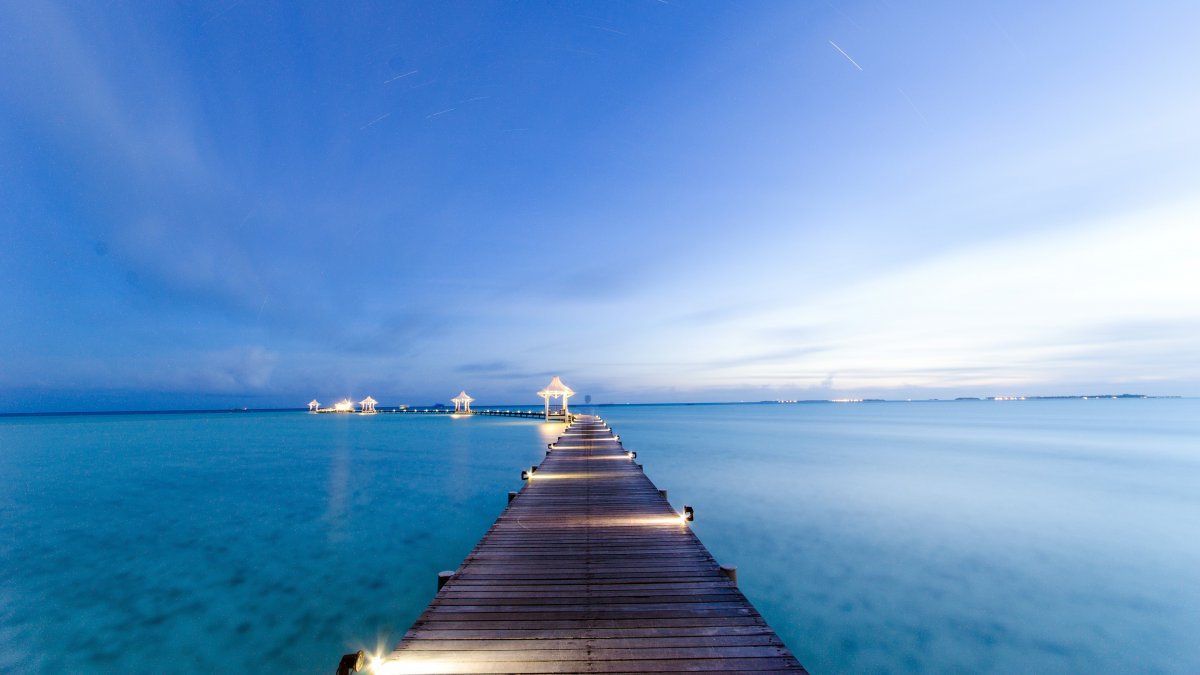 热带,岛,马尔代夫,海景,栈桥图片,4k高清风景图片,娟娟壁纸
