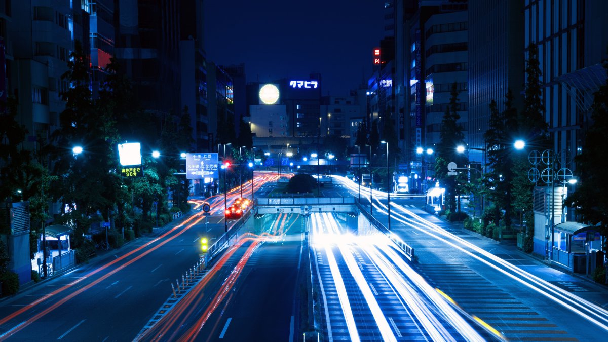 夜路,交通,照明,长时间曝光图片,4k高清风景图片,娟娟壁纸