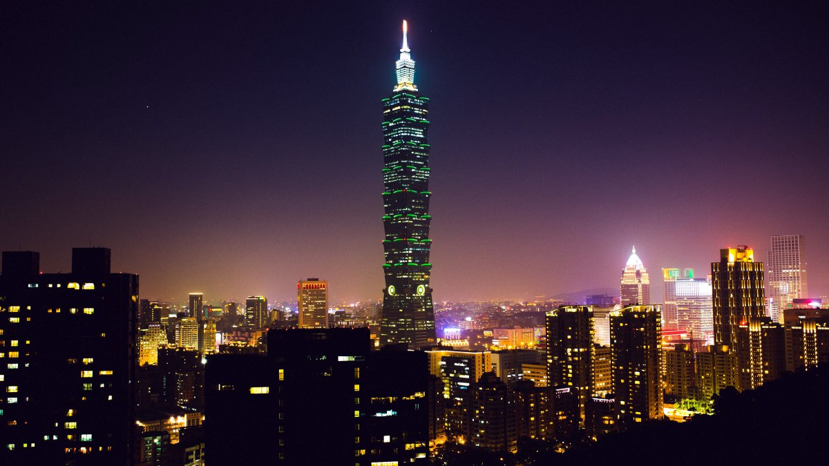 中国台湾城市地标夜景图片
