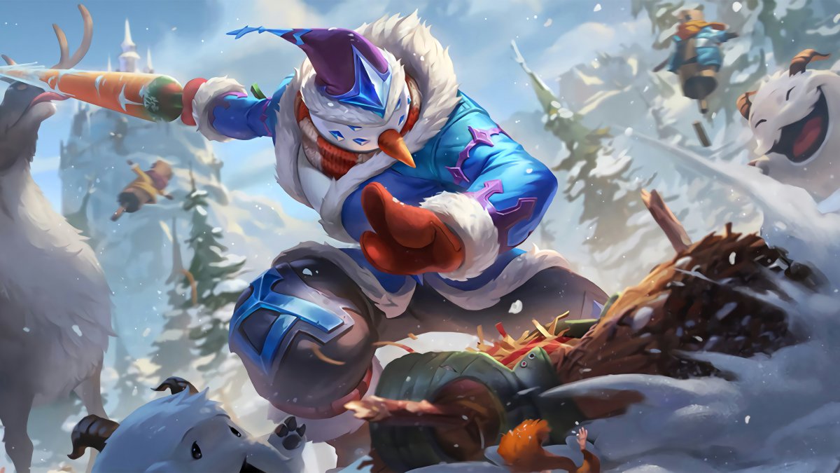 高清持胡萝卜的雪人易英雄联盟图片