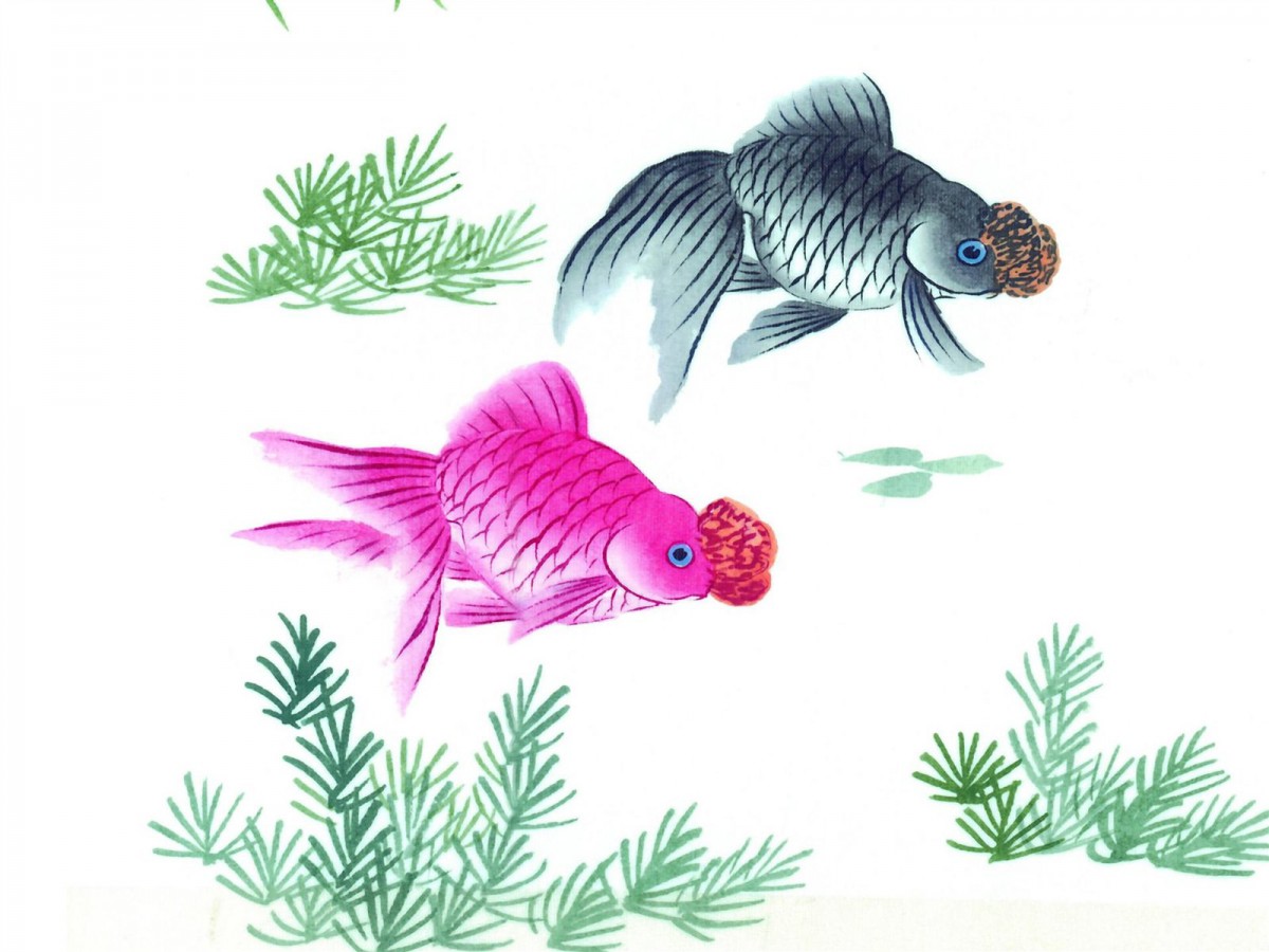 中国水墨画之年年有鱼1218