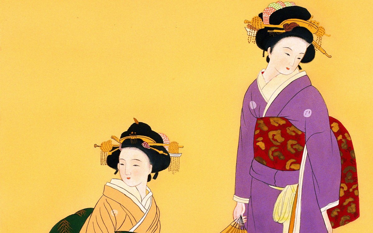 工笔画东洋仕女壁纸318