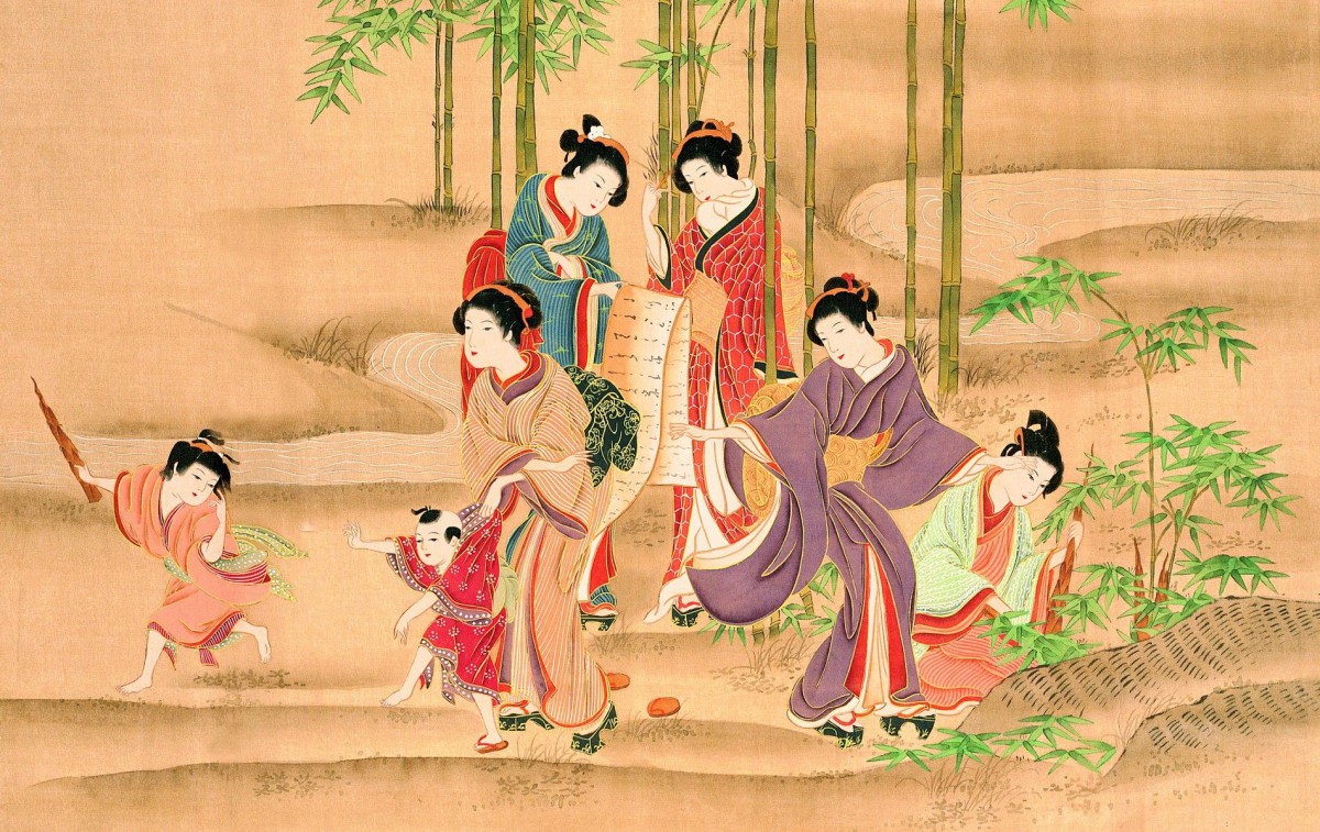 工笔画东洋仕女壁纸1018