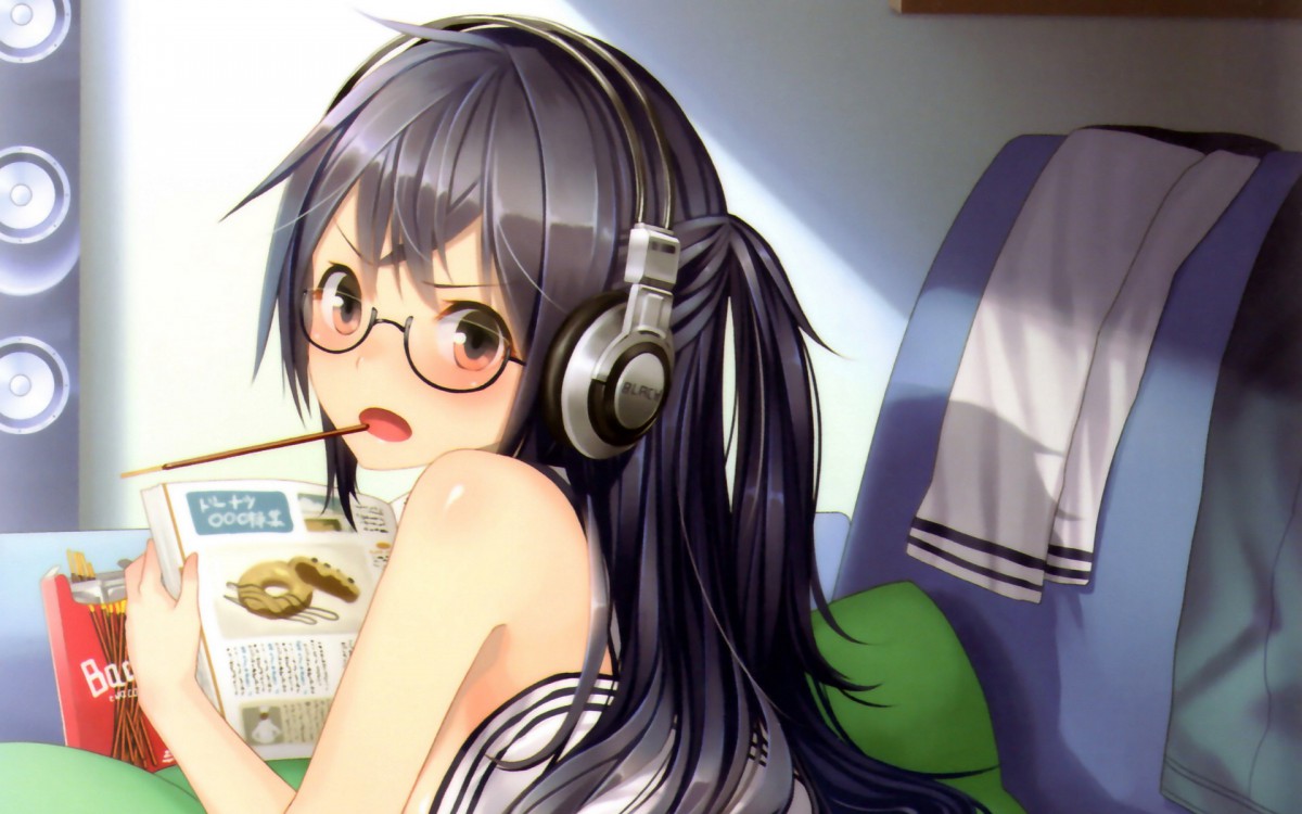 耳机娘(戴着耳机的女孩子)萌化壁纸(9/24)