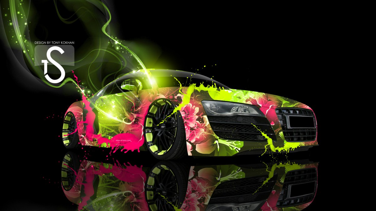 优雅鲜花与清新水果ps跑车壁纸 汽车壁纸 高清汽车图片 娟娟壁纸