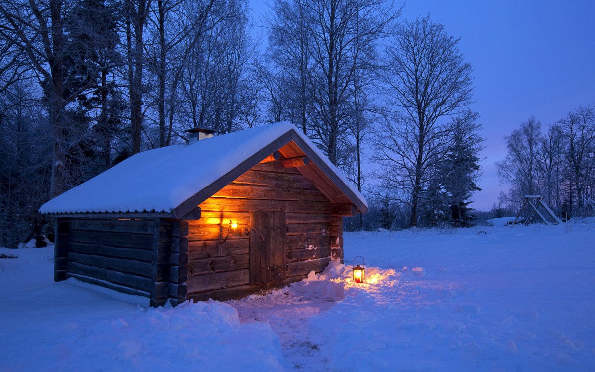 雪夜雪地夜景唯美壁纸616