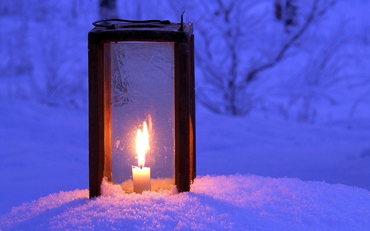 雪夜 雪地夜景唯美壁纸 风景壁纸 高清风景图片 第7图 娟娟壁纸