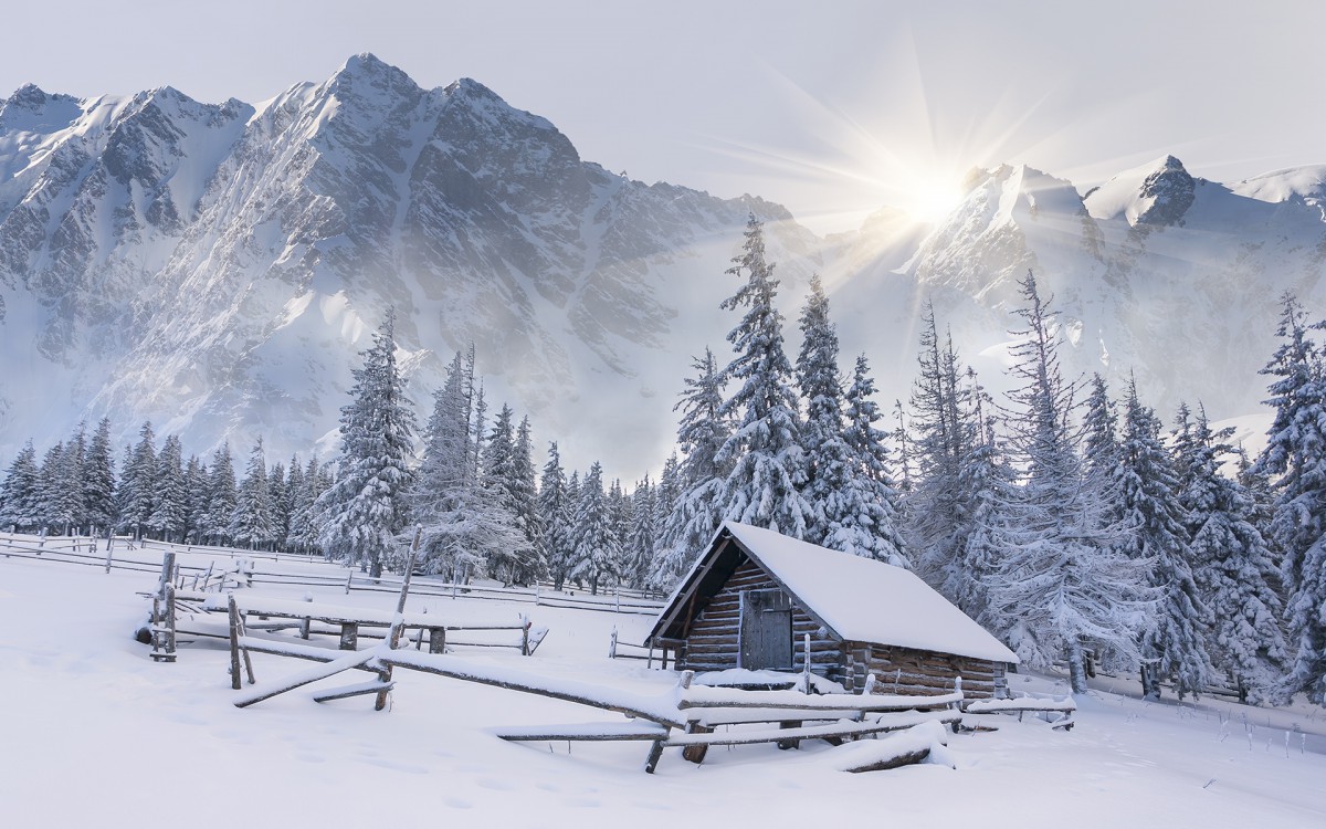 雪中的小木屋图片712