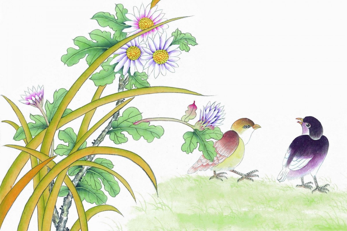 工笔花鸟画图片-手绘壁纸-高清手绘图片-第6图-娟娟壁纸