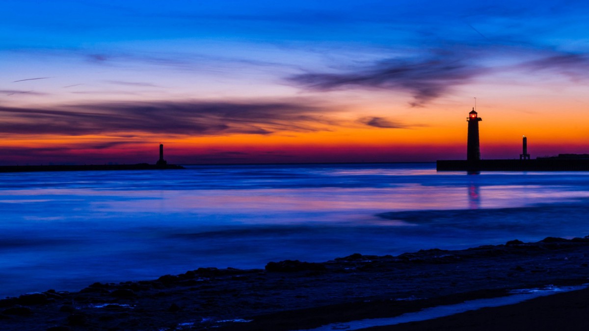 美国密歇根州晚霞风景壁纸45