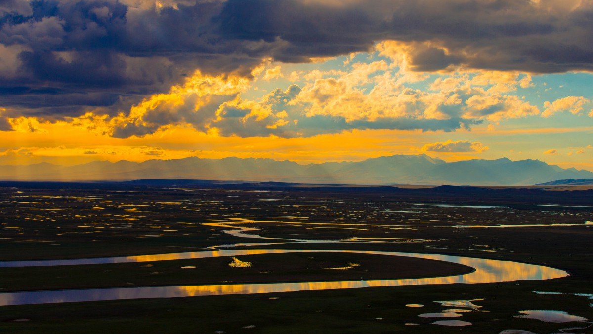 新疆巴音布鲁克草原夕阳-风景壁纸-高清风景图片-第8图-娟娟壁纸