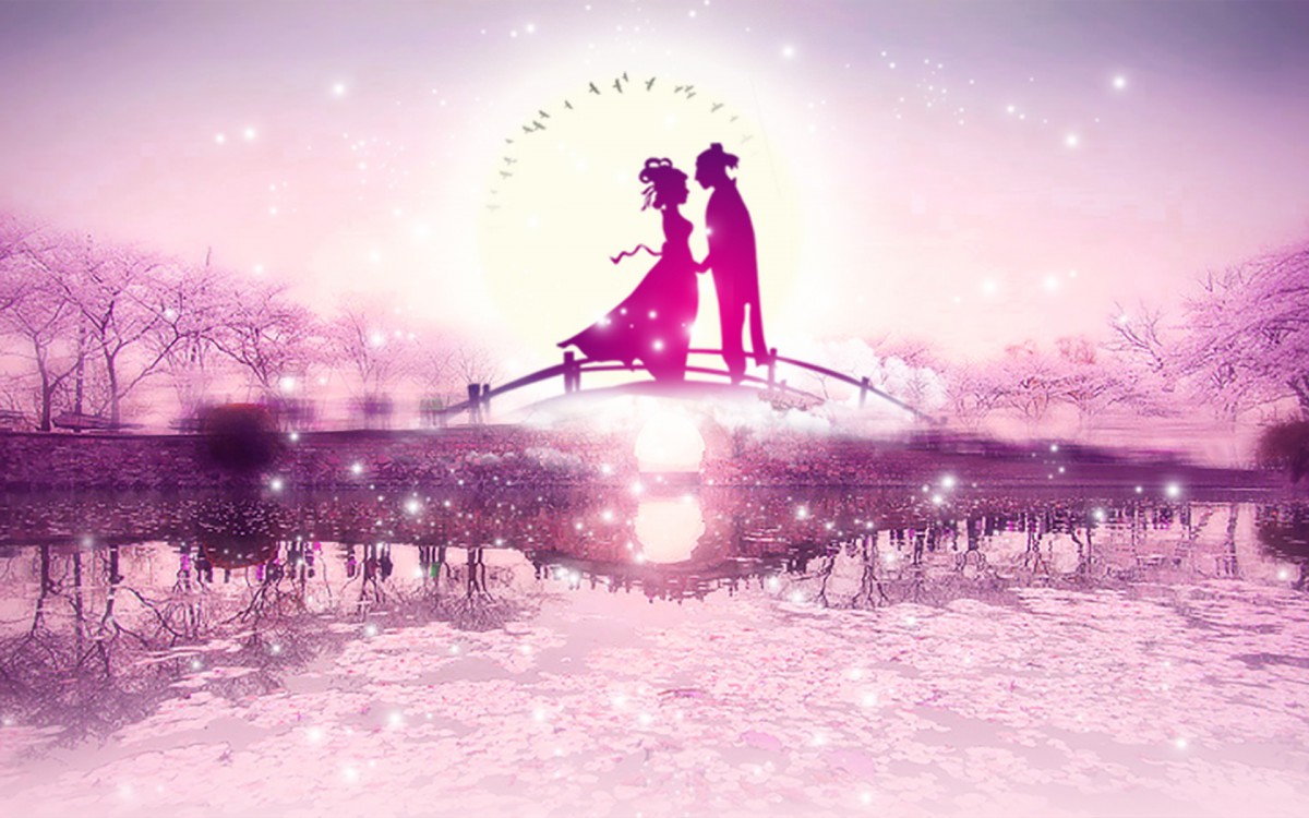 七夕牛郎织女鹊桥相会图片壁纸89