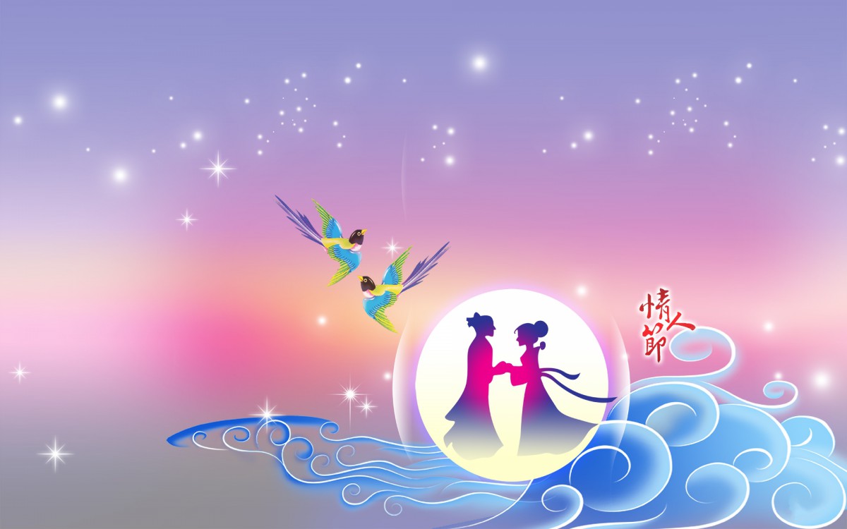 七夕牛郎织女鹊桥相会图片壁纸99