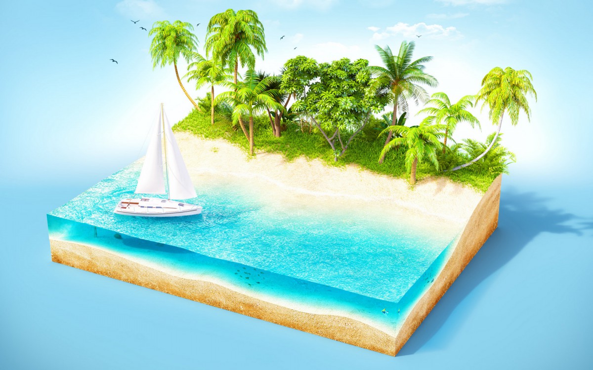 3d立体小岛美景设计图片719