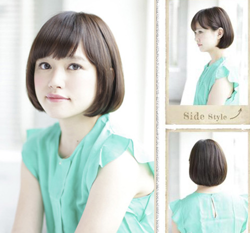 短发内扣梨花头发型图片 梨花头图片 发型图片