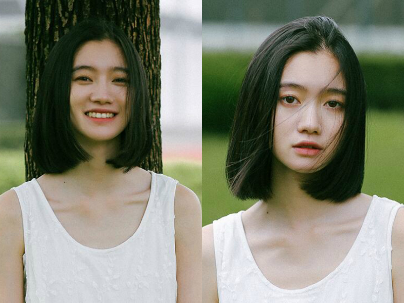 黑色齐肩直发好看吗黑色齐肩内扣发型图片