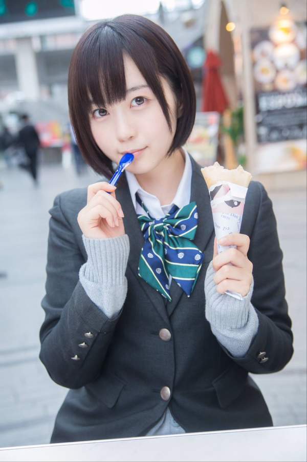 日本女高中生短发大眼萌,日系图片,发型图片
