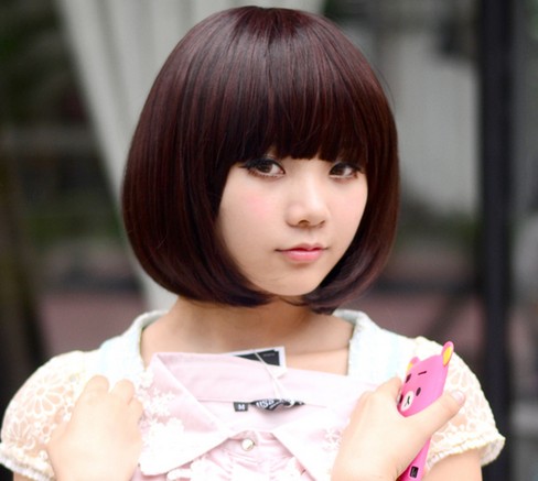 女学生波波头短发发型图片