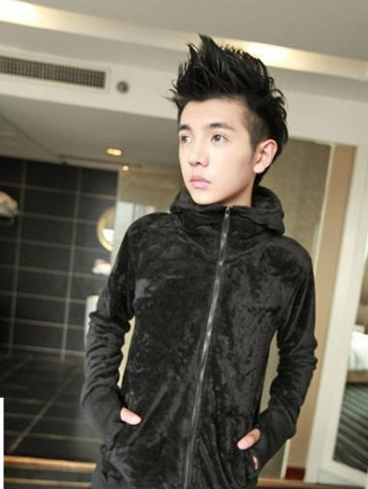 淘宝男模斜朋克飞机头烫发