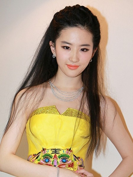刘亦菲范冰冰领衔长黑发美女,女明星图片,发型图片
