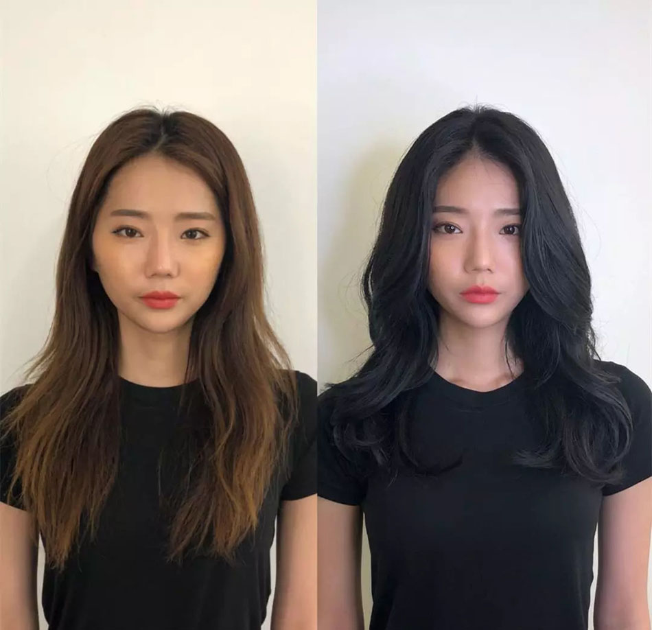 剪发前剪发后对比图大全,中长发图片-第2图,发型图片