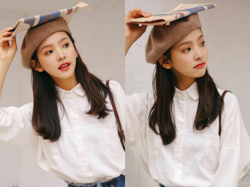 中长发怎么戴帽子好看中长发戴帽子发型图片