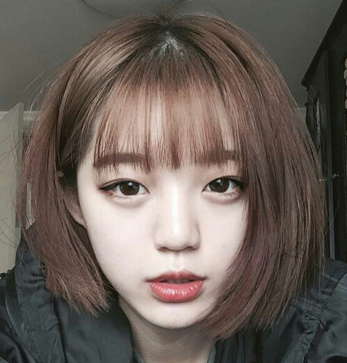 韩国空气刘海短发适合脸型,短发图片,发型图片