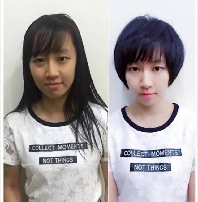 想剪短发要慎重因为剪了之后剪短发前后对比图