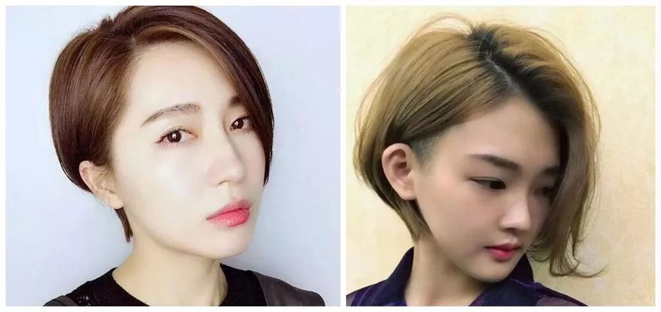 "撇耳头"是今年一种发型的流行方式,剪了短发之后把一边的头发撇在