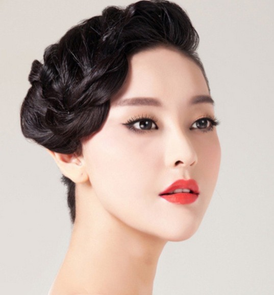 最新流行韩式气质盘发图片,盘发图片,发型图片
