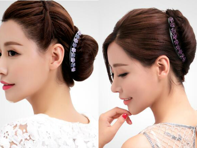 简单插梳盘发图解,盘发图片,发型图片