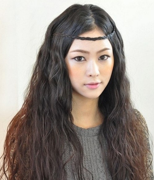 唯美波西米亚编发发型图片