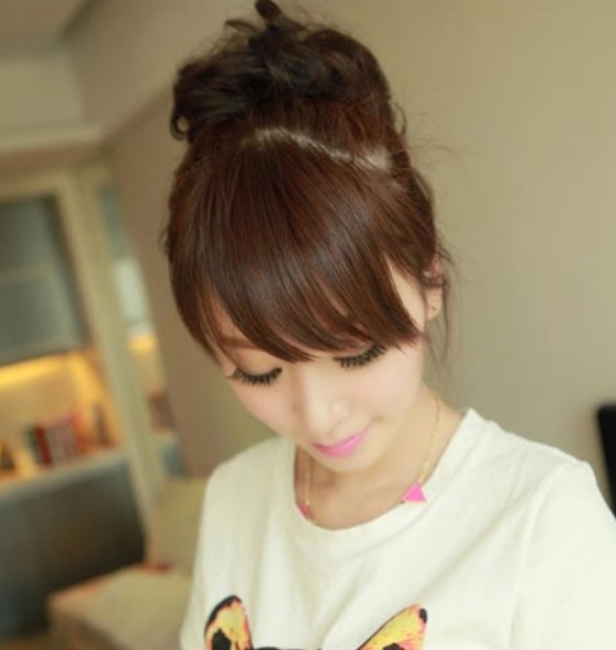 简单漂亮丸子头扎法效果图,丸子头图片,发型图片