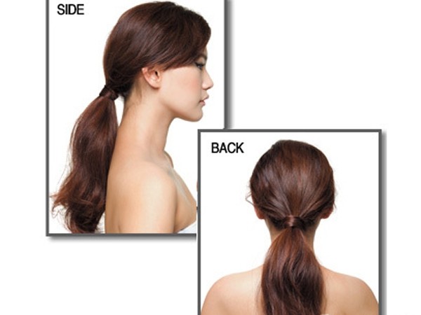 侧面与背面:低马尾造型简约但清爽度很高,扎发快速简便,1分钟就可以