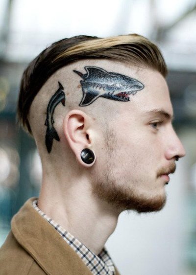 男士在头发上做纹身图片男士2020最新剪一半做纹身的发型示例