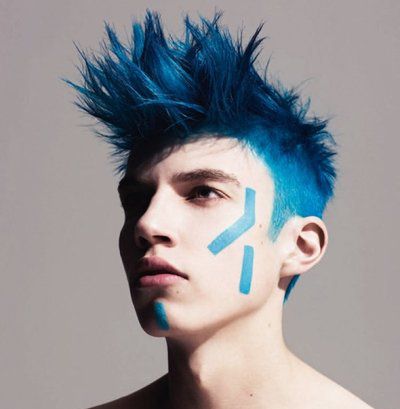 男生头发能够染蓝色吗超火的蓝色染发最合适帅气的你